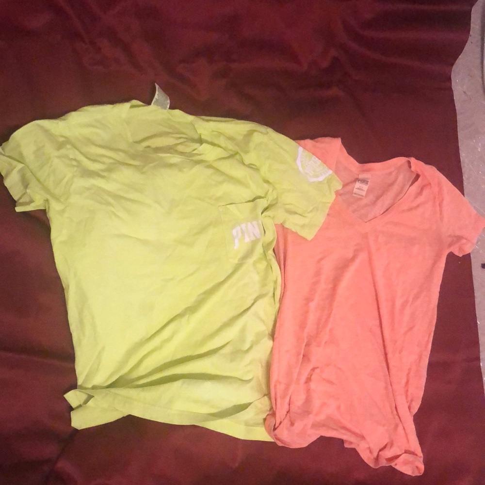 VS pink tops yellow and orange
